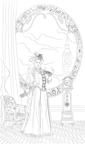 Lady Steampunk Outfit Coloring Page